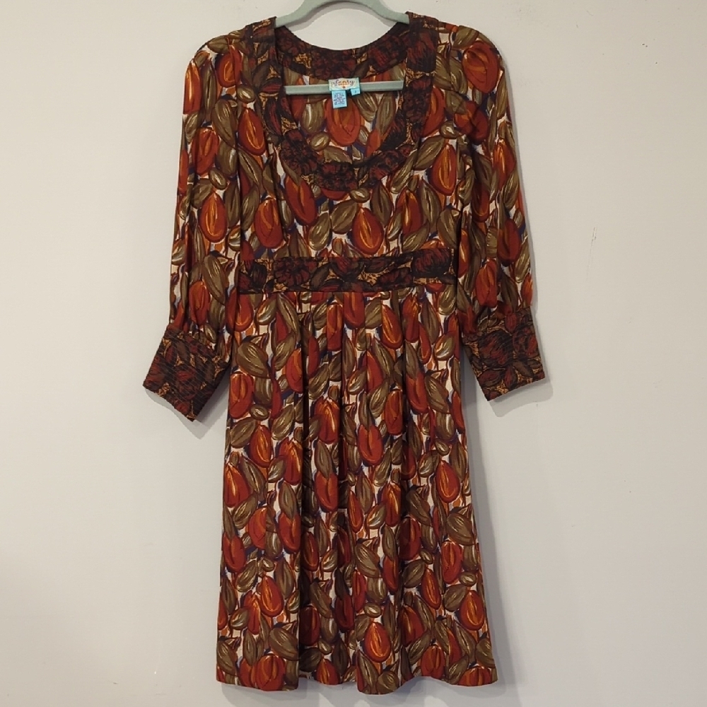 Plenty Tracy Reese Dress Silk Wool Floral‎ Tulips size 2 Anthropologie